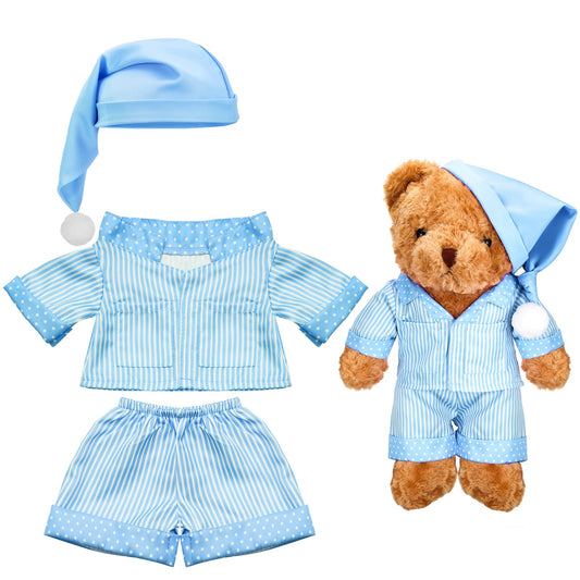 Civaner stripe bear clothes set on a 12–16 inch bear for a charming look.