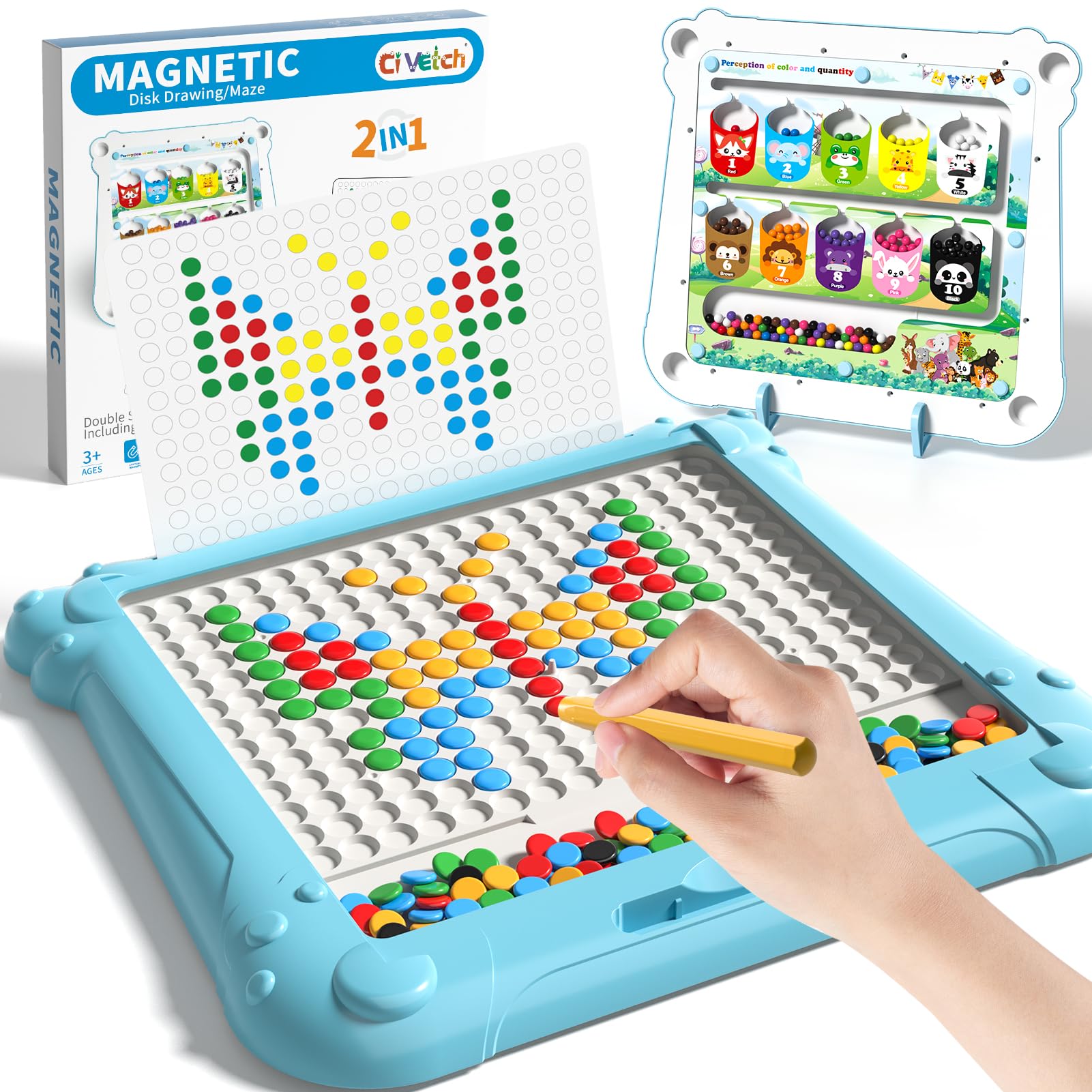 Ci Vetch 2-in-1 large magnetic drawing board for open-ended drawing sessions