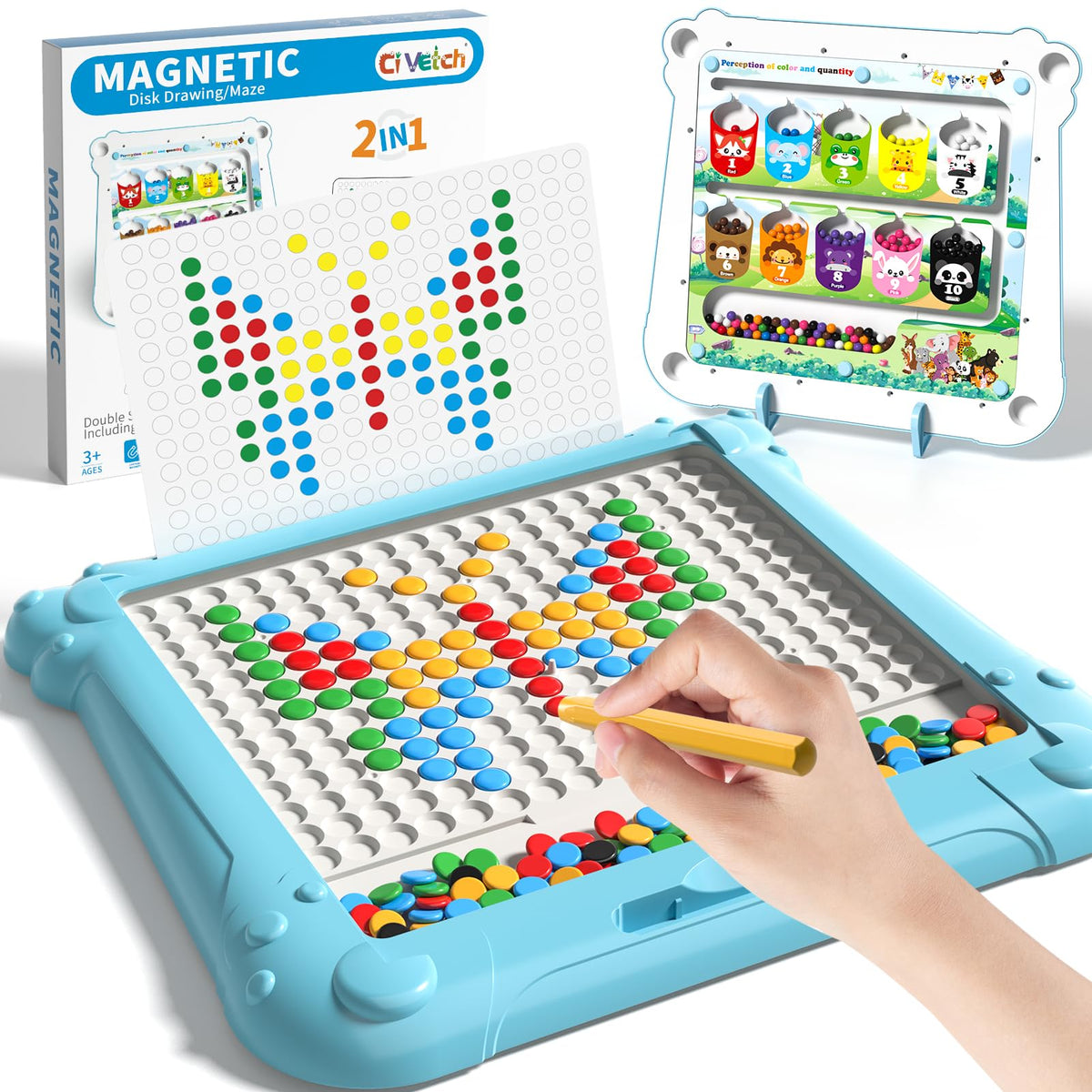 Ci Vetch 2-in-1 large magnetic drawing board for open-ended drawing sessions