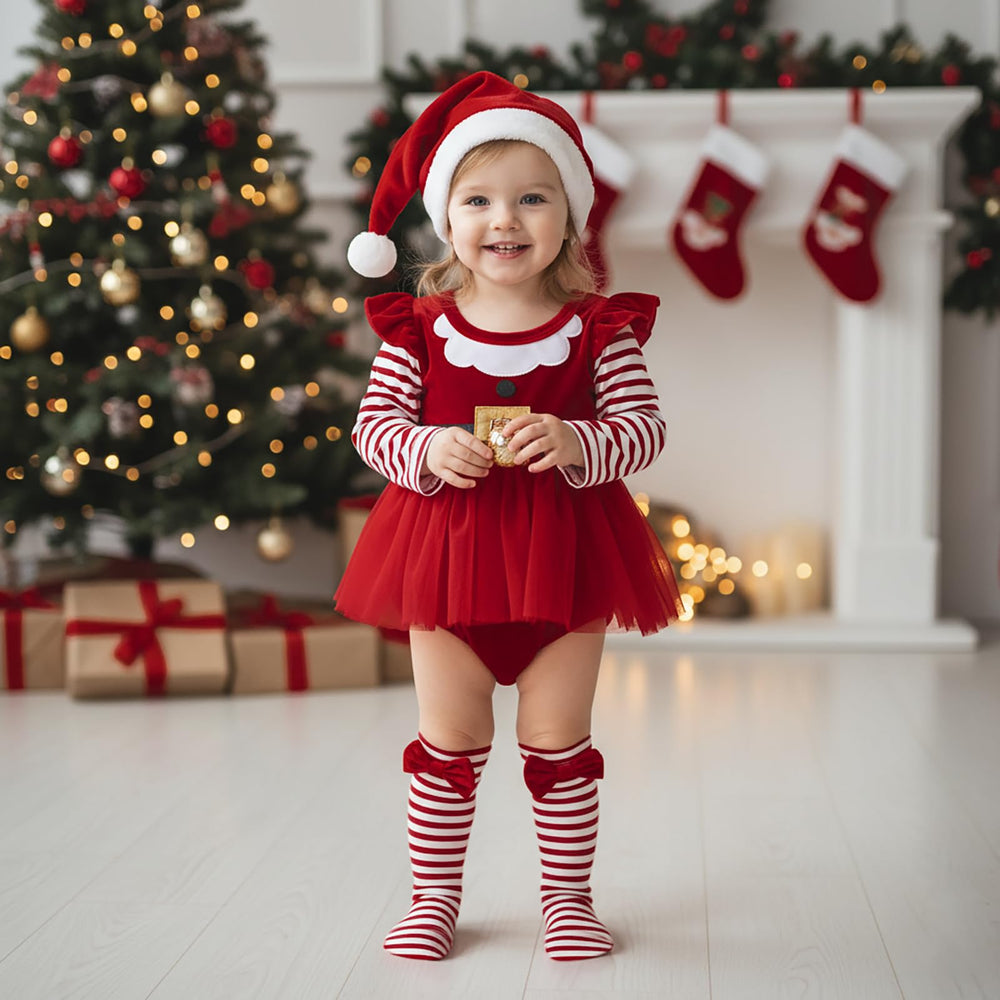 CIYCUIT plush hat accessory adds cozy warmth to winter family portraits.