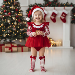 CIYCUIT plush hat accessory adds cozy warmth to winter family portraits.