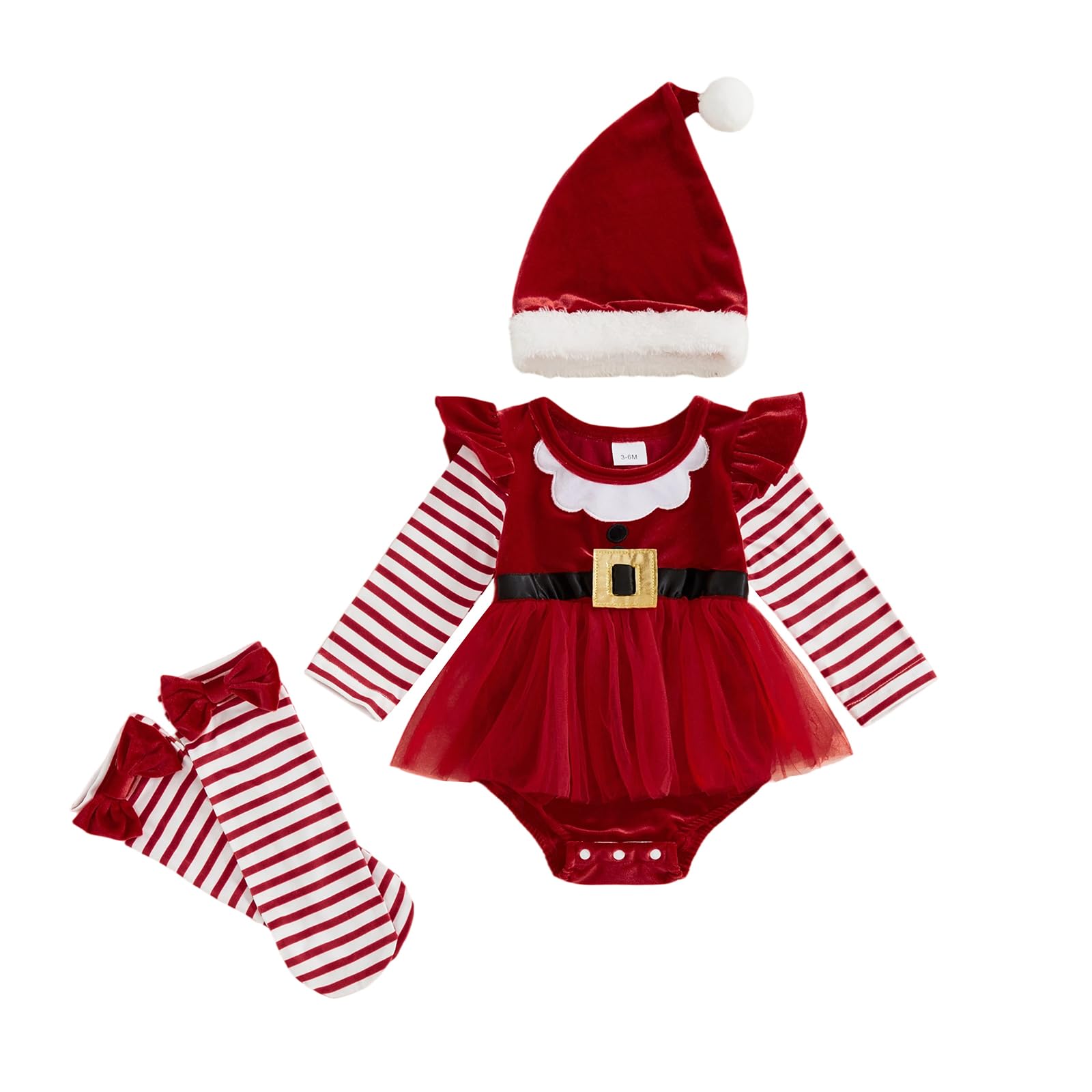 CIYCUIT baby girl Christmas outfit tutu romper frames festive holiday style for photos.