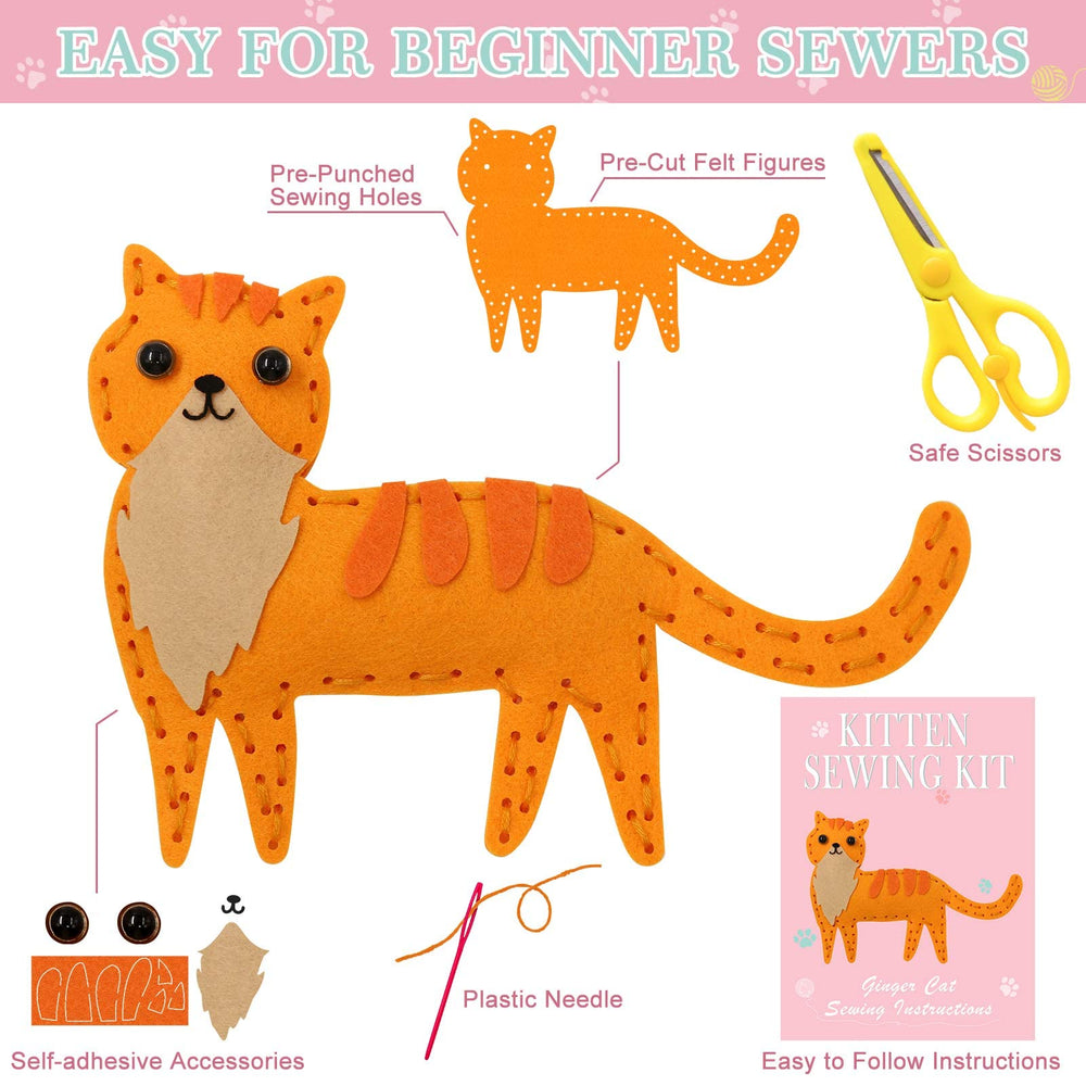 CiyvoLyeen cat sewing kit tools and materials for kids hobby time and skill-building.