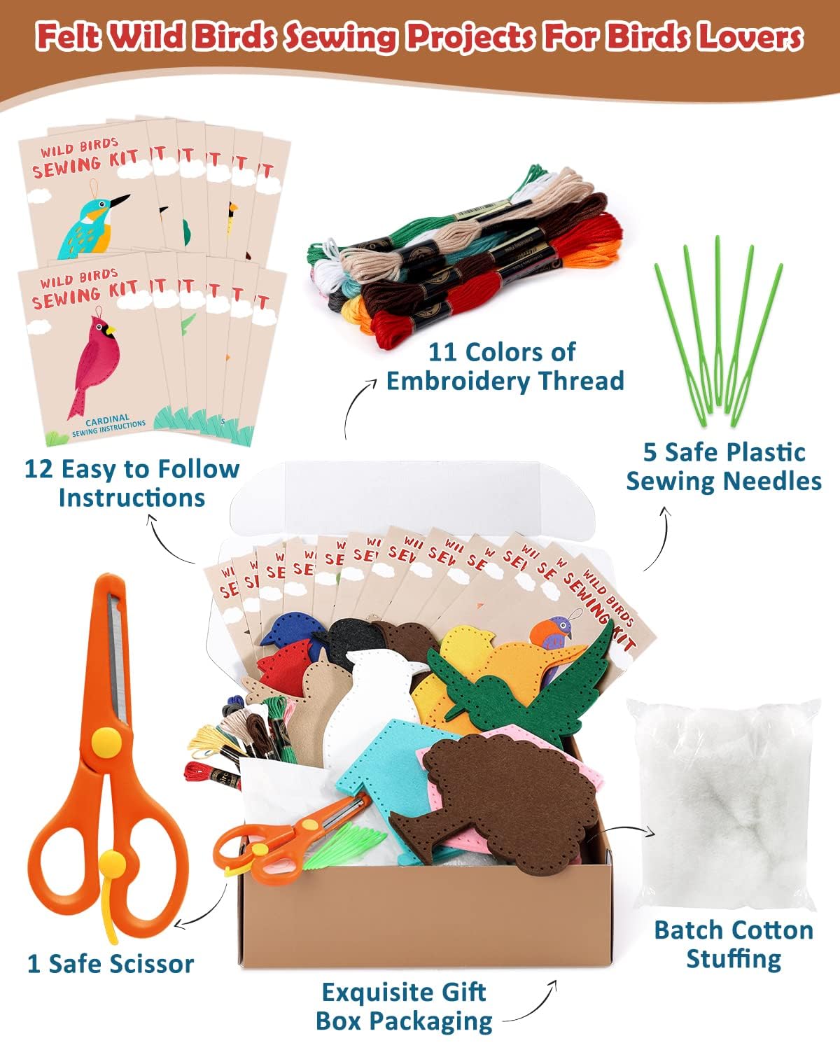 CiyvoLyeen embroidery thread and needles for smooth, kid-friendly stitching.