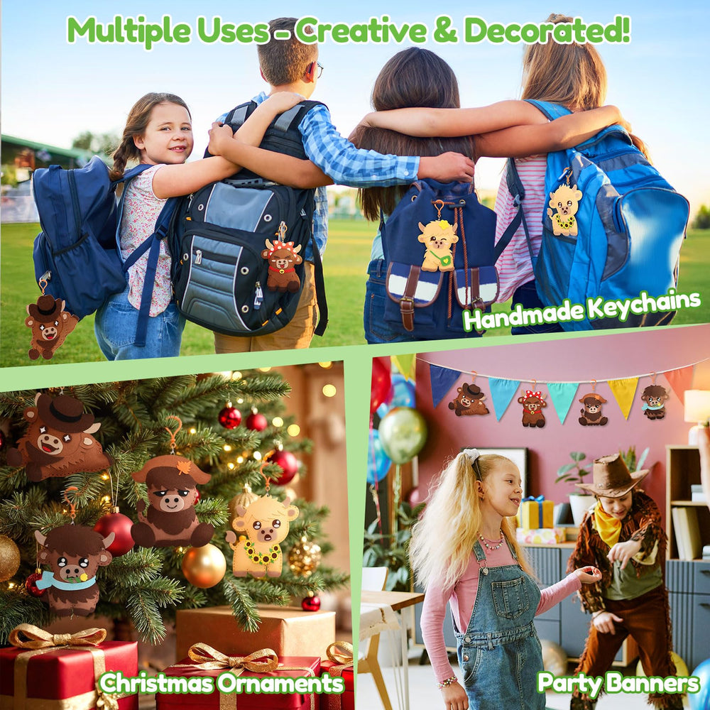 Projects from CiyvoLyeen Highland Cow Sewing Kit become keychains and ornaments