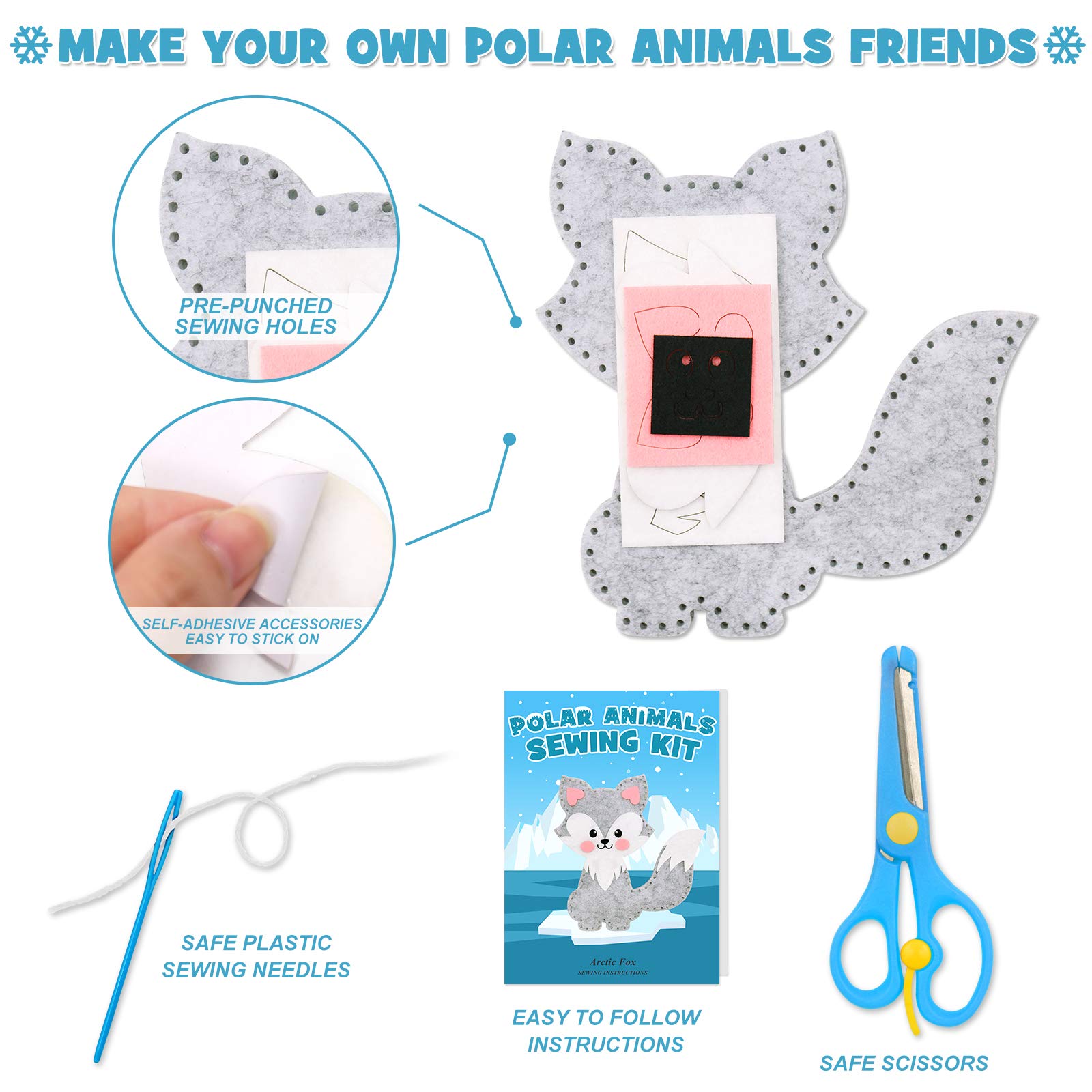 CiyvoLyeen polar animals embroidery thread included for varied textures