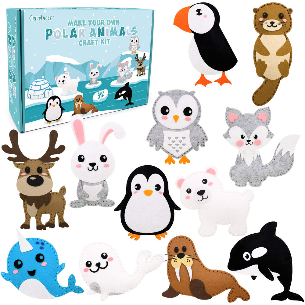 CiyvoLyeen polar animals kit cover with 14 kid-friendly felt projects
