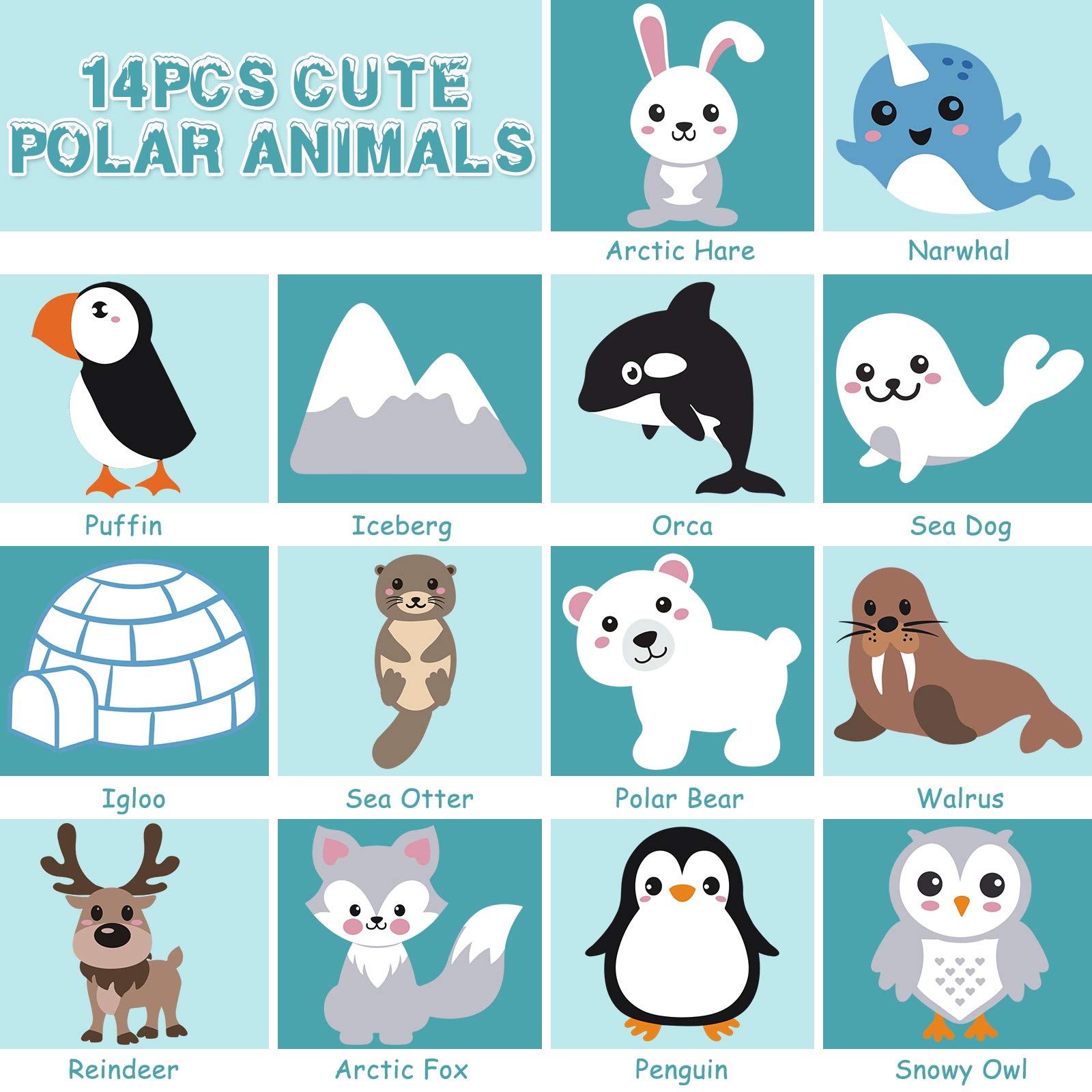 CiyvoLyeen polar animals self-adhesive accessories for easy embellishment