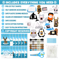 CiyvoLyeen polar animals sewing with safe plastic needles for beginners