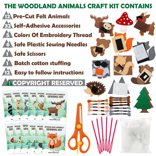 CiyvoLyeen pre-cut felt pieces: clean, easy shapes for beginners to assemble adorable forest plushies.