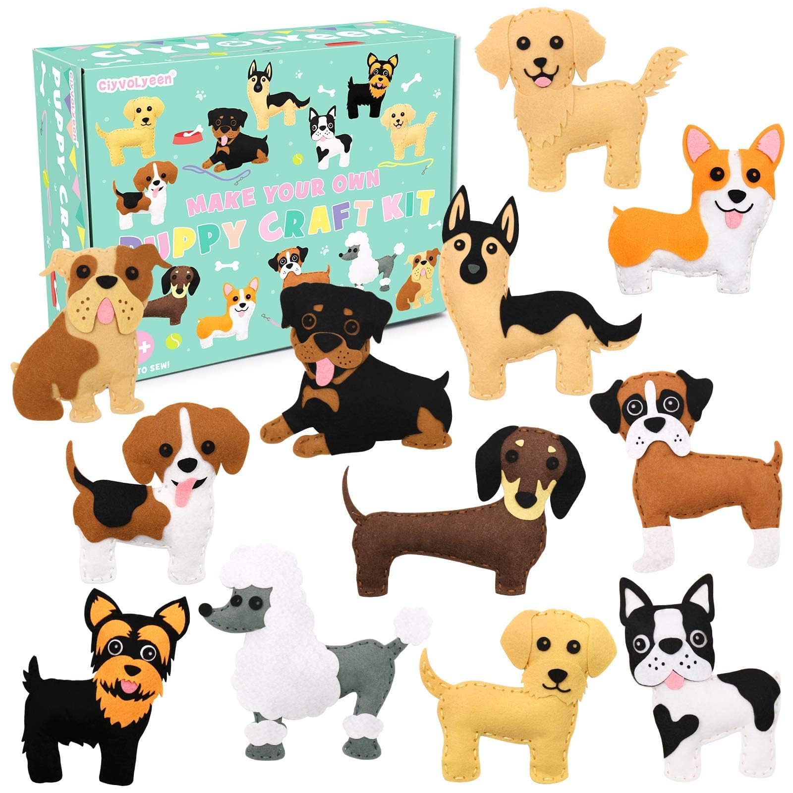 CiyvoLyeen Puppy Sewing Kit cover, inviting kids to start a creative DIY project.