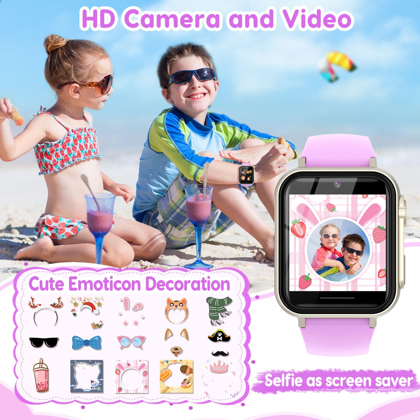 CJC kids watch features a 1.54 inch HD touch screen for clear visuals