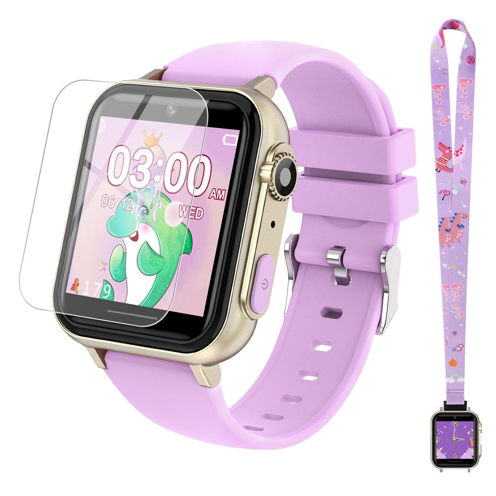 CJC smart watch for kids with screen protector safeguards the display