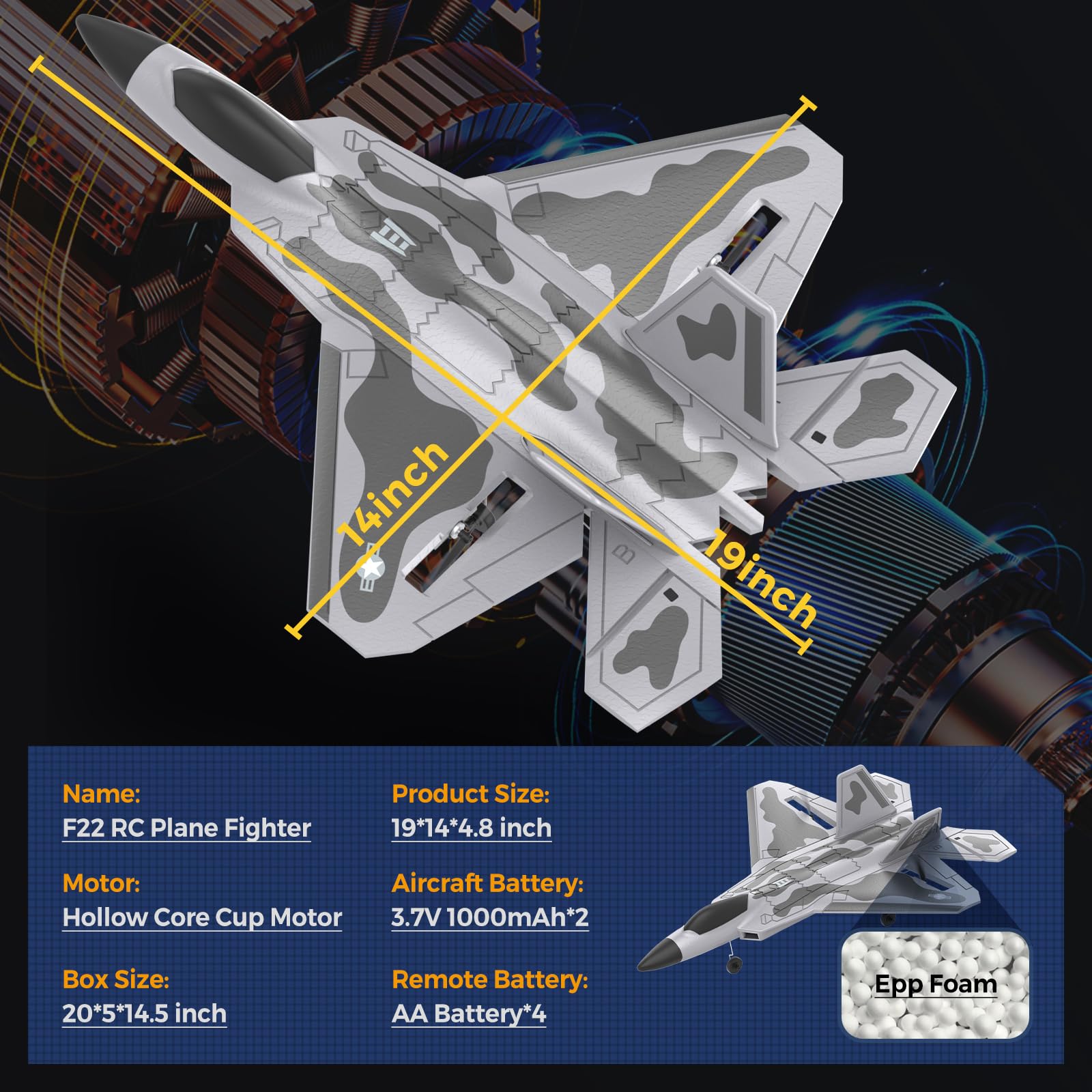 CKYSCHN F22 ready-to-fly box enables quick setup and take-off