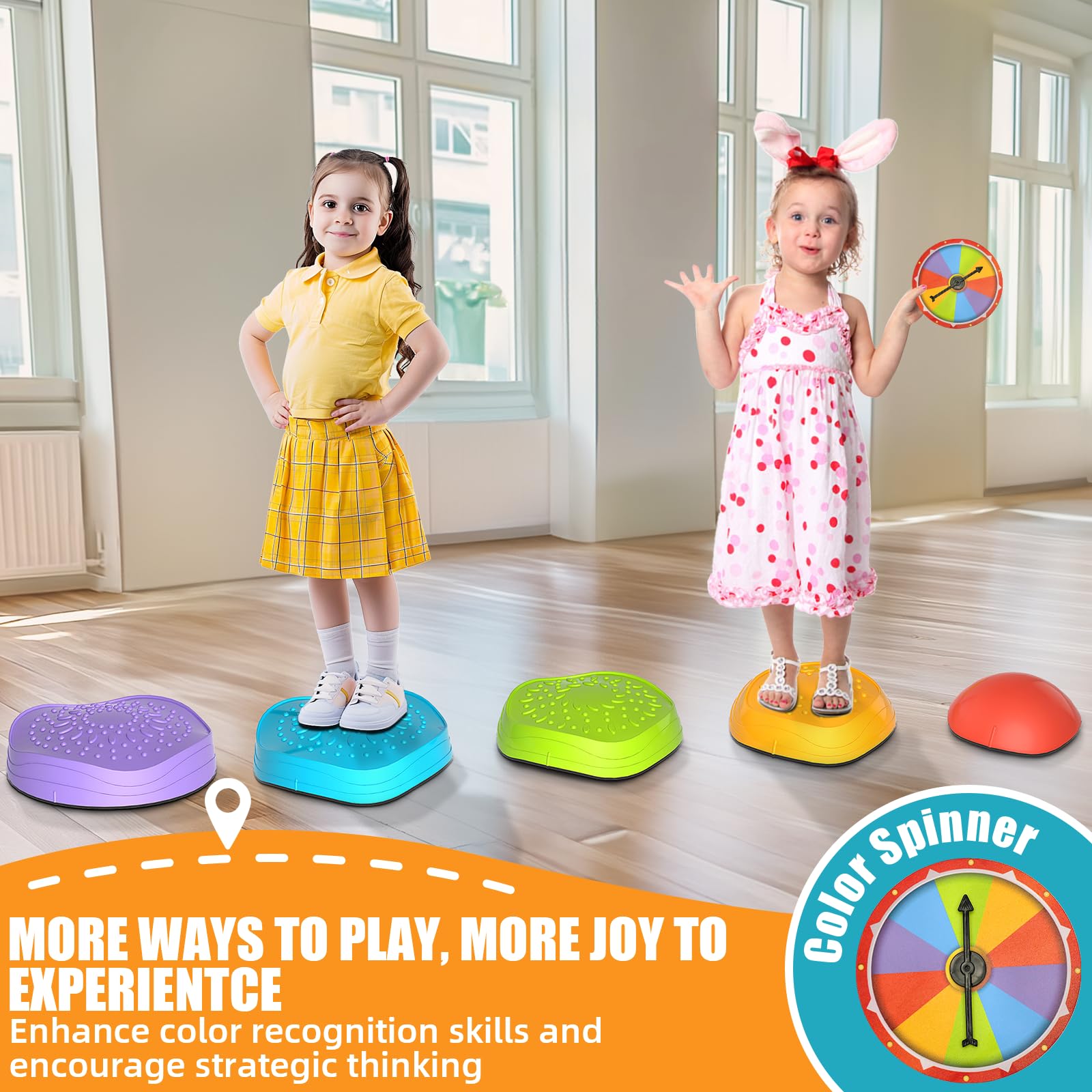 CL FUN Five piece balance stepping stones set ready for family activity