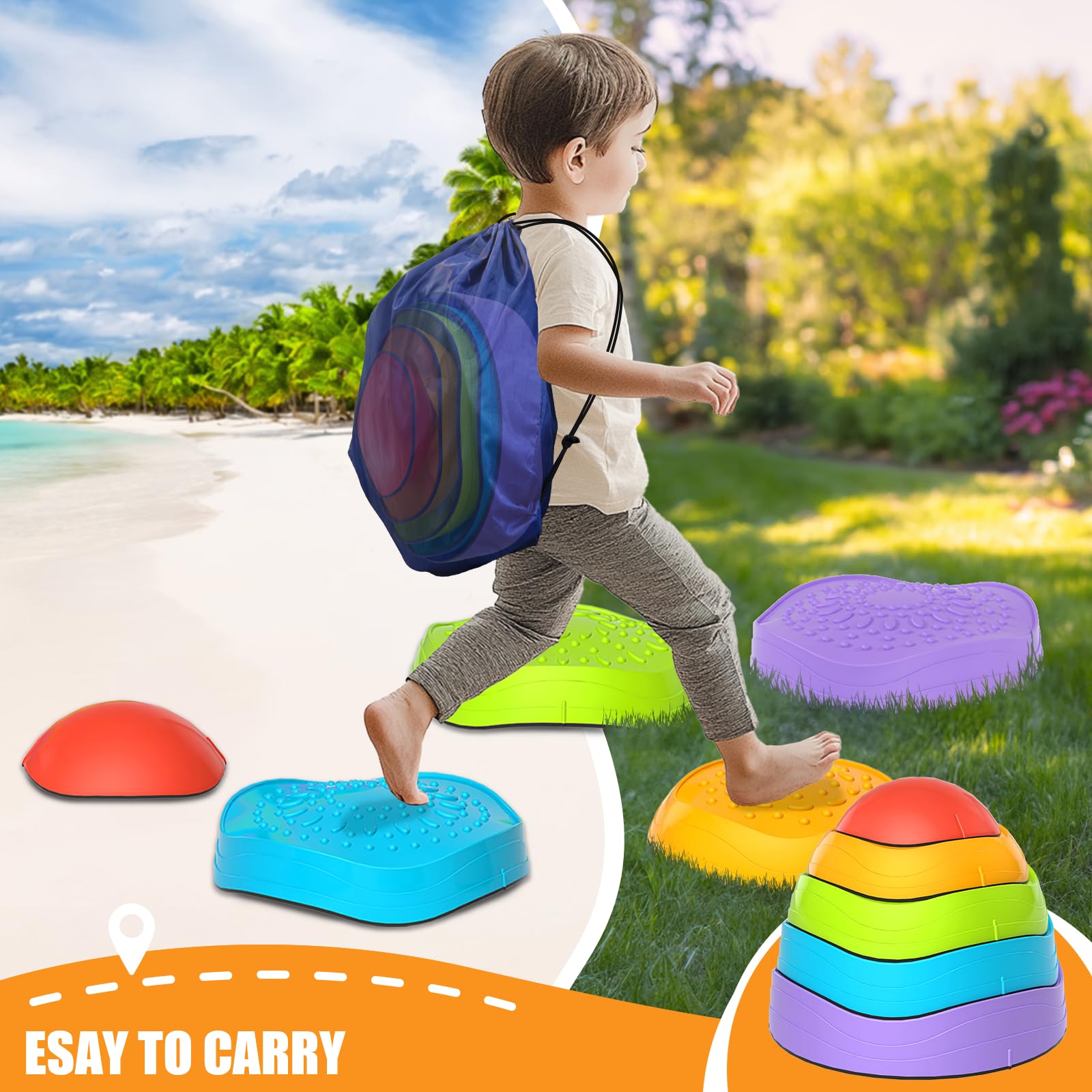 CL FUN Color recognition with vibrant stepping stones during movement play