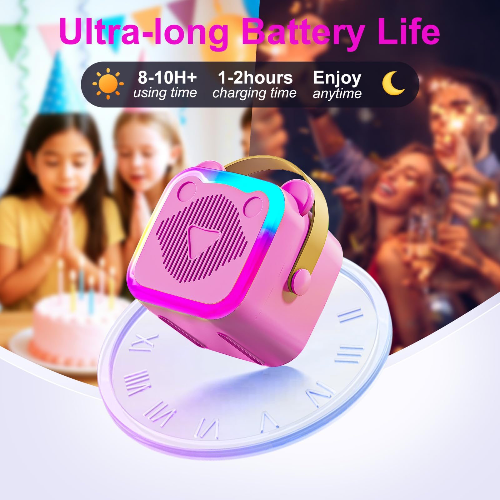 CL FUN portable karaoke machine designed for travel and outdoor use.