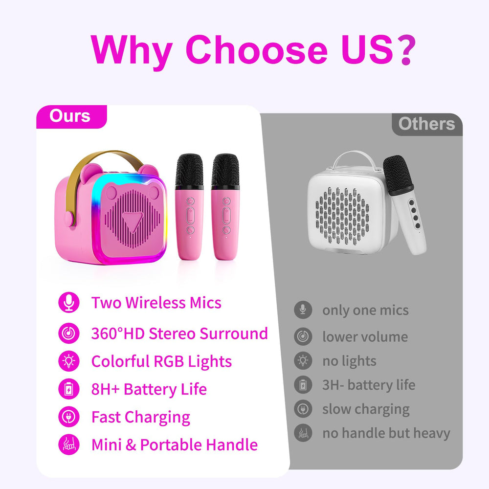 CL FUN hi-fi stereo sound with long battery life for clear singing sessions.
