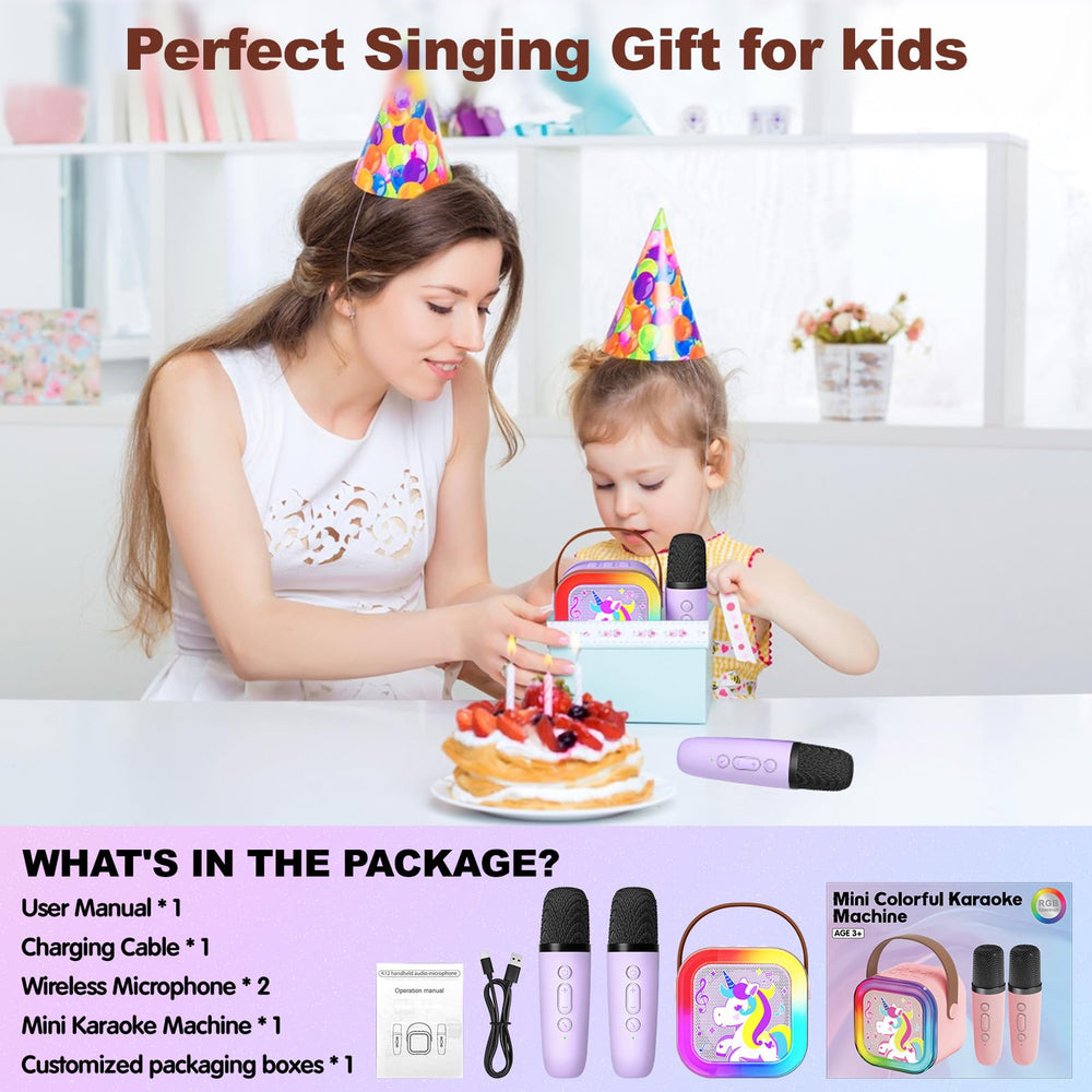 CL FUN mini karaoke machine dual microphone ports support duets