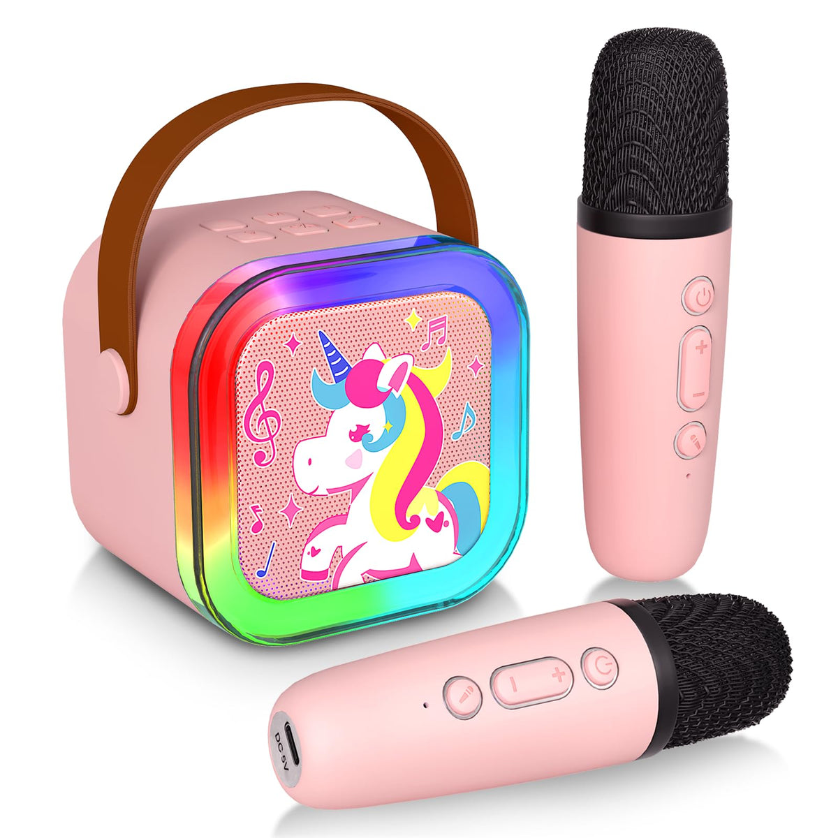 CL FUN mini karaoke machine with dance lights for vibrant home parties.