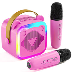 CL FUN mini karaoke in rose red; portable design for on-the-go singing fun.