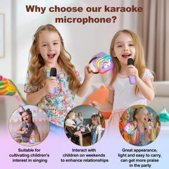 CL FUN mini karaoke machine with two microphones setup for duets