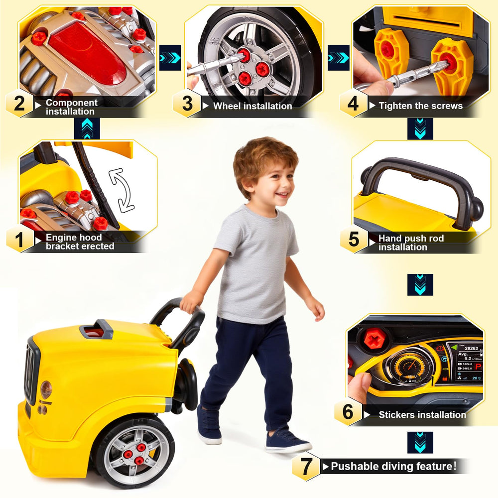 CL FUN truck engine toy oil dipstick check for realistic maintenance play