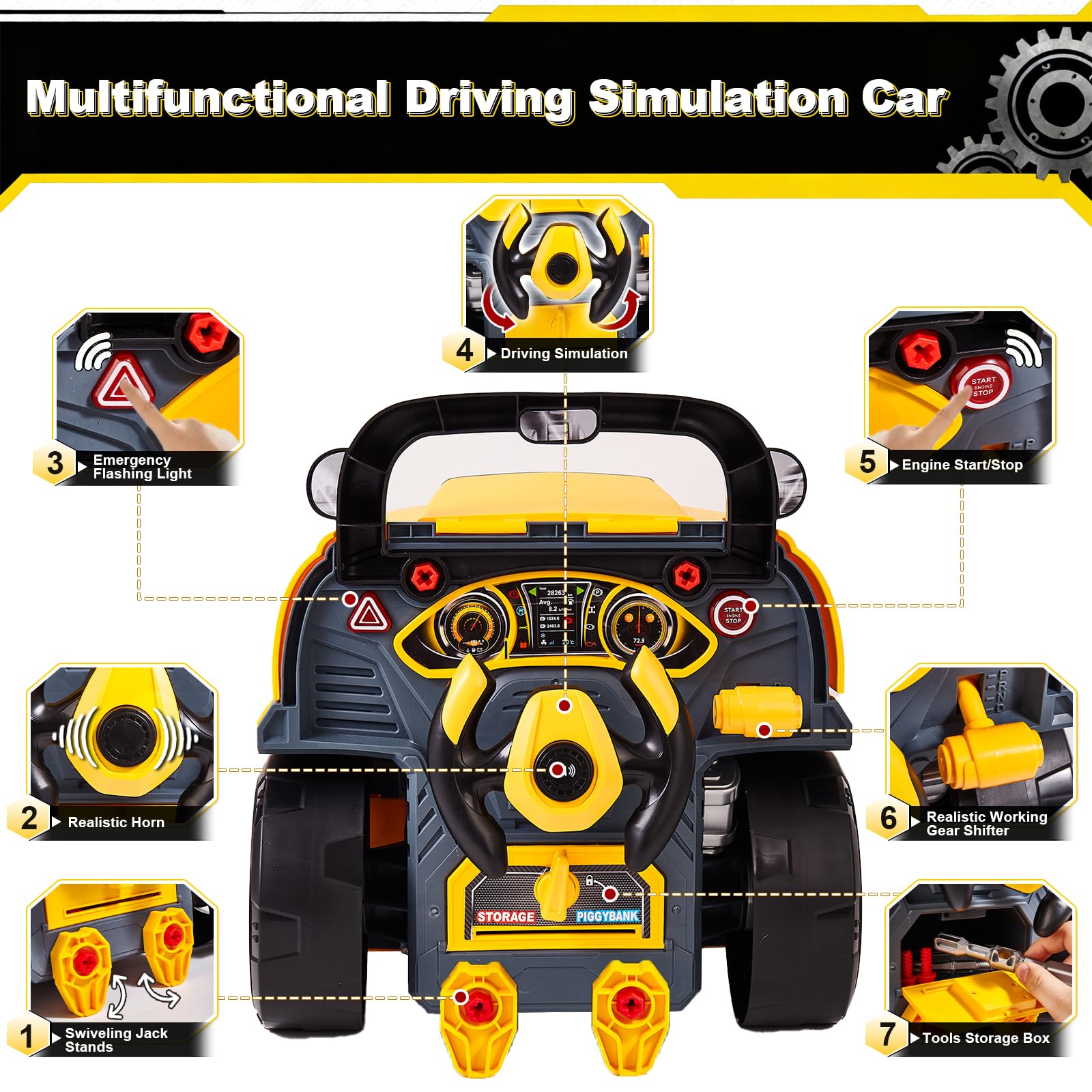 CL FUN truck engine toy removing engine parts for hands-on exploration