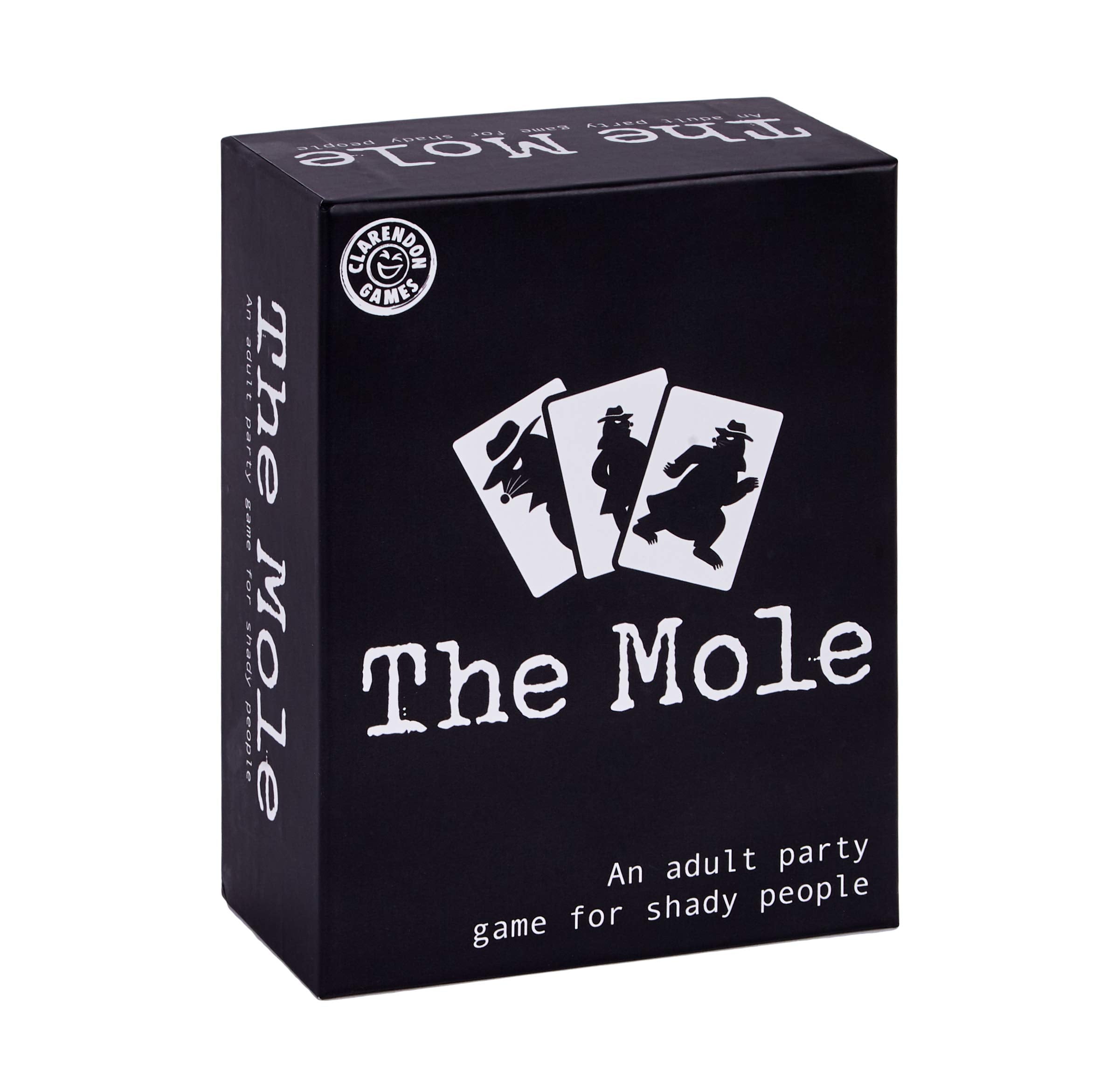 Clarendon Games The Mole box front showing quick setup for social gatherings