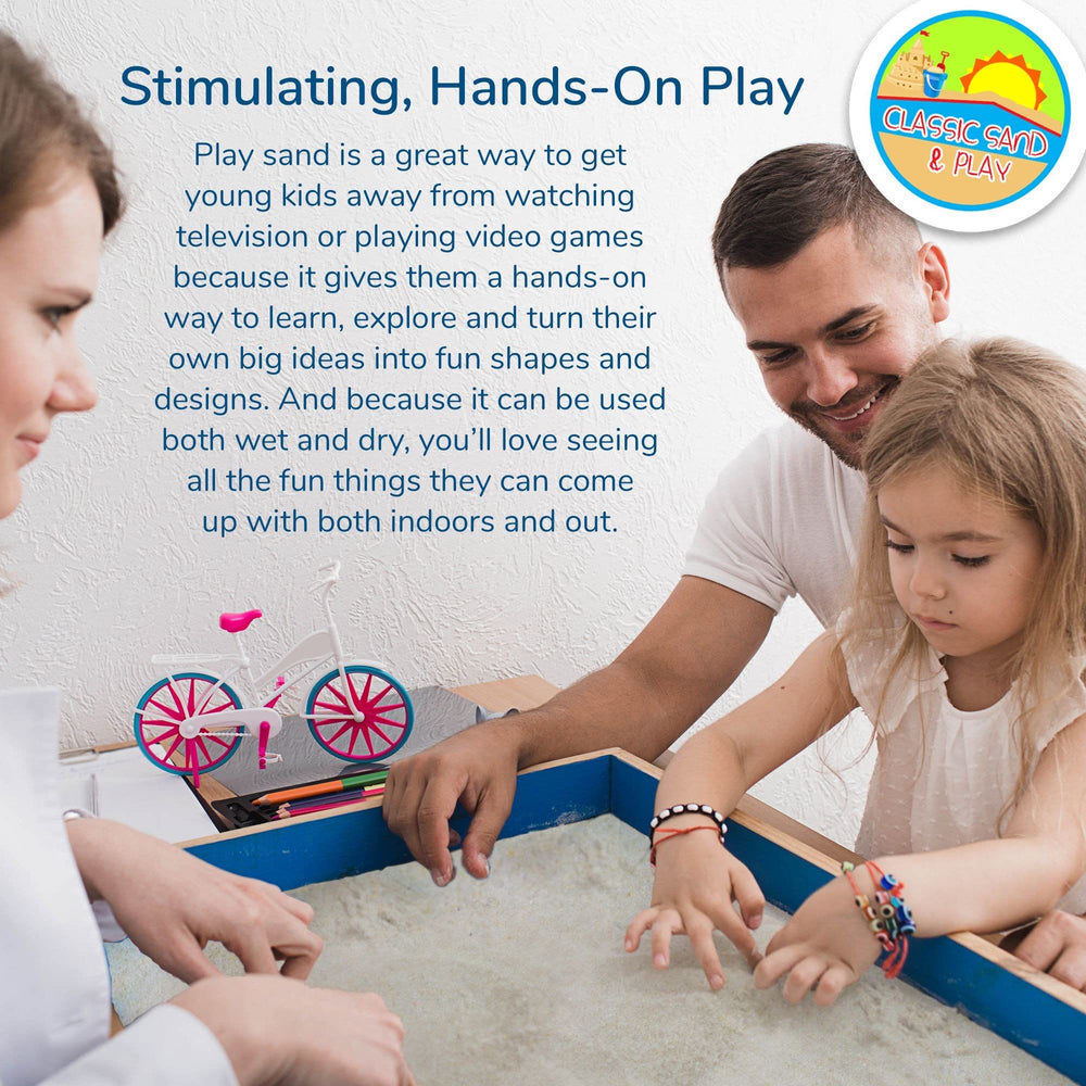 Classic Sand and Play dry-use sand for quick, mess-free stacking