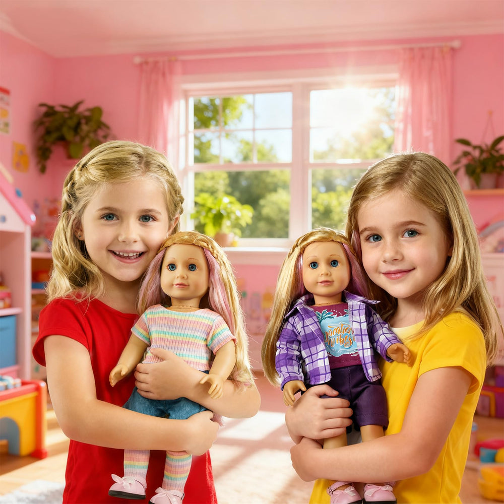 Clbaby 18-inch doll hair clip and hair extension piece for styling.