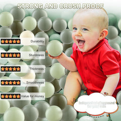 Olive Clear Ball Pit Balls as a photography prop in a playful scene