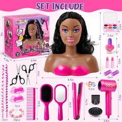 Cleboen doll head makeup kit perfect for creative styling and pretend beauty sessions.
