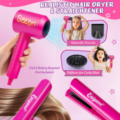 Cleboen straightener tool set helps kids practice safe hair styling.