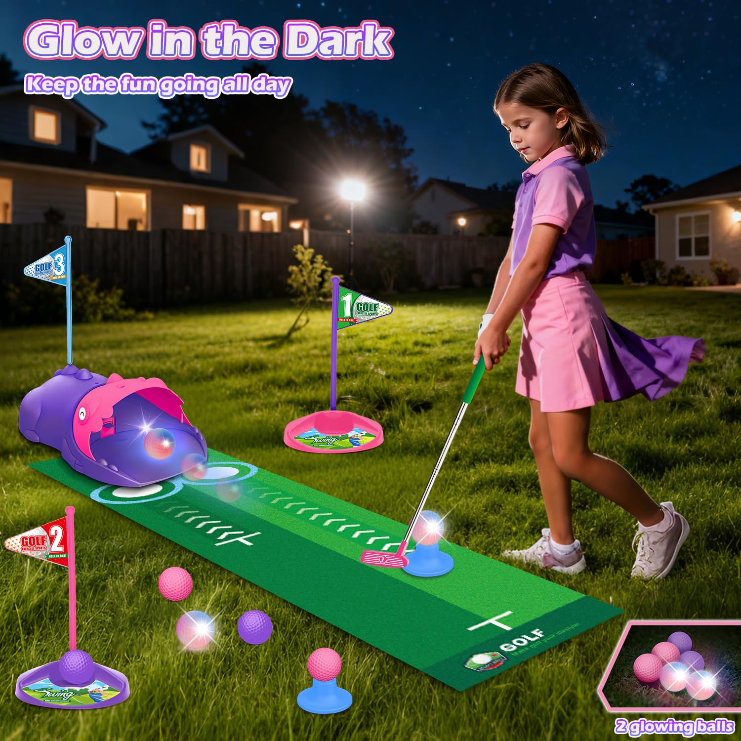 Clemas toy golf set adjustable clubs designed for growing players.
