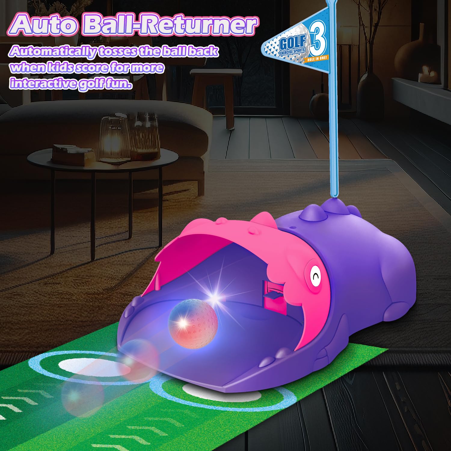 Clemas toy golf set LED glow balls ideal for night play.