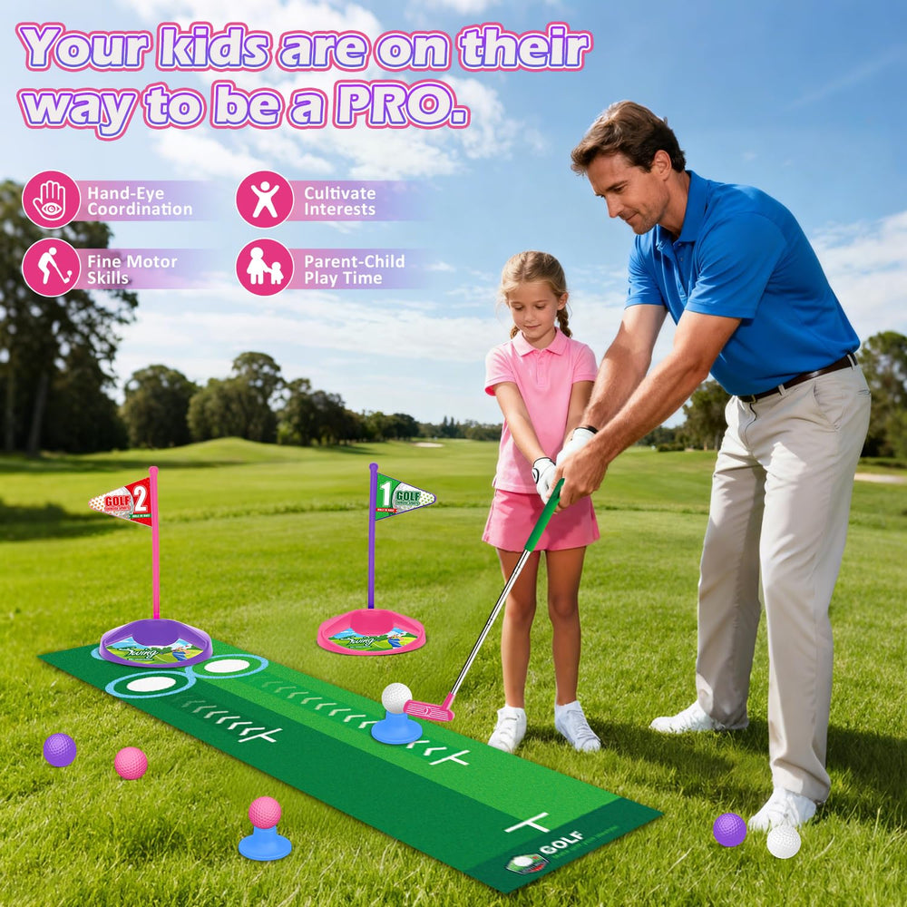 Clemas toy golf set night play with glow balls and arcs.