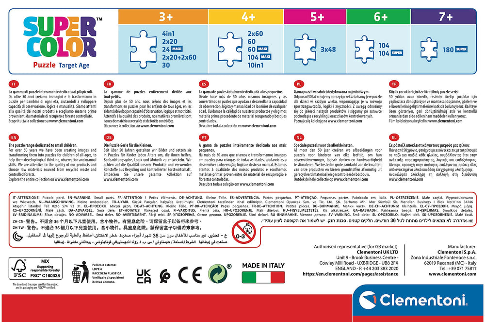 Clementoni SuperColor printing highlights vivid images for playful learning