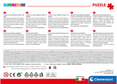 Clementoni Sonic 104-piece puzzle pieces close-up demonstrates piece-fit and tactile learning.