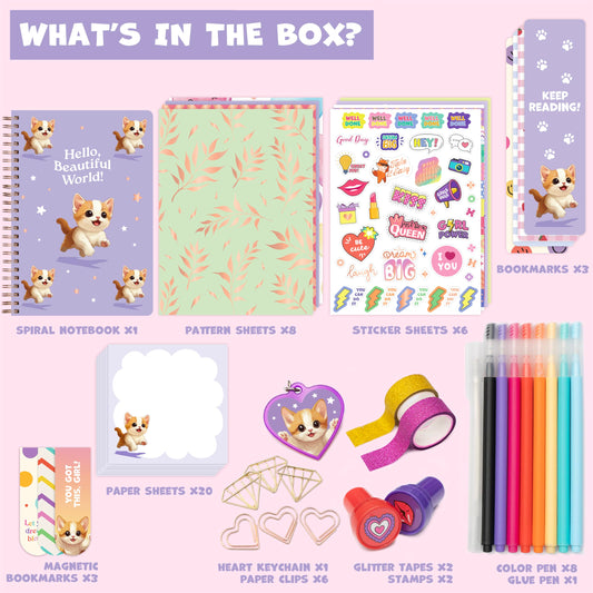 Clever Fox DIY Journal Kit—stickers and doodles for personalized, stylish diaries