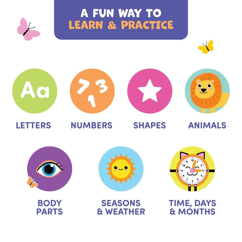 Clever Fox Play colorful letters and numbers support early language and recognition.