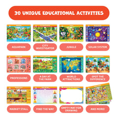 Clever Fox Play durable laminated mats, built to withstand daily kid use.