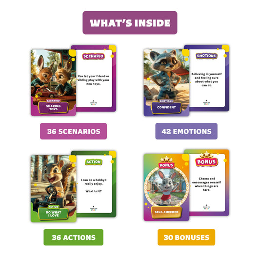 Clever Fox Play 42-emotions cards visualize feelings to boost emotional literacy