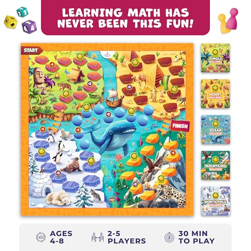 Clever Fox Play Number Hunter dice roll supports quick addition practice during gameplay.