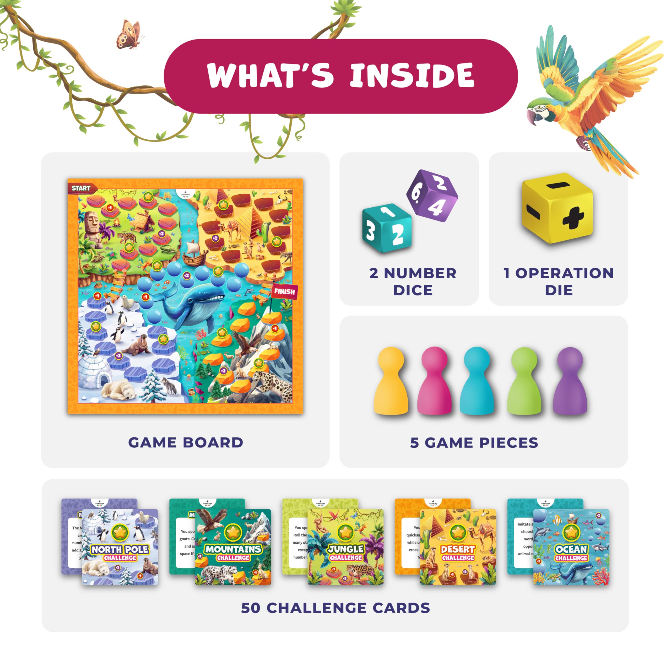 Clever Fox Play Number Hunter rulebook guides families through play and learning goals.