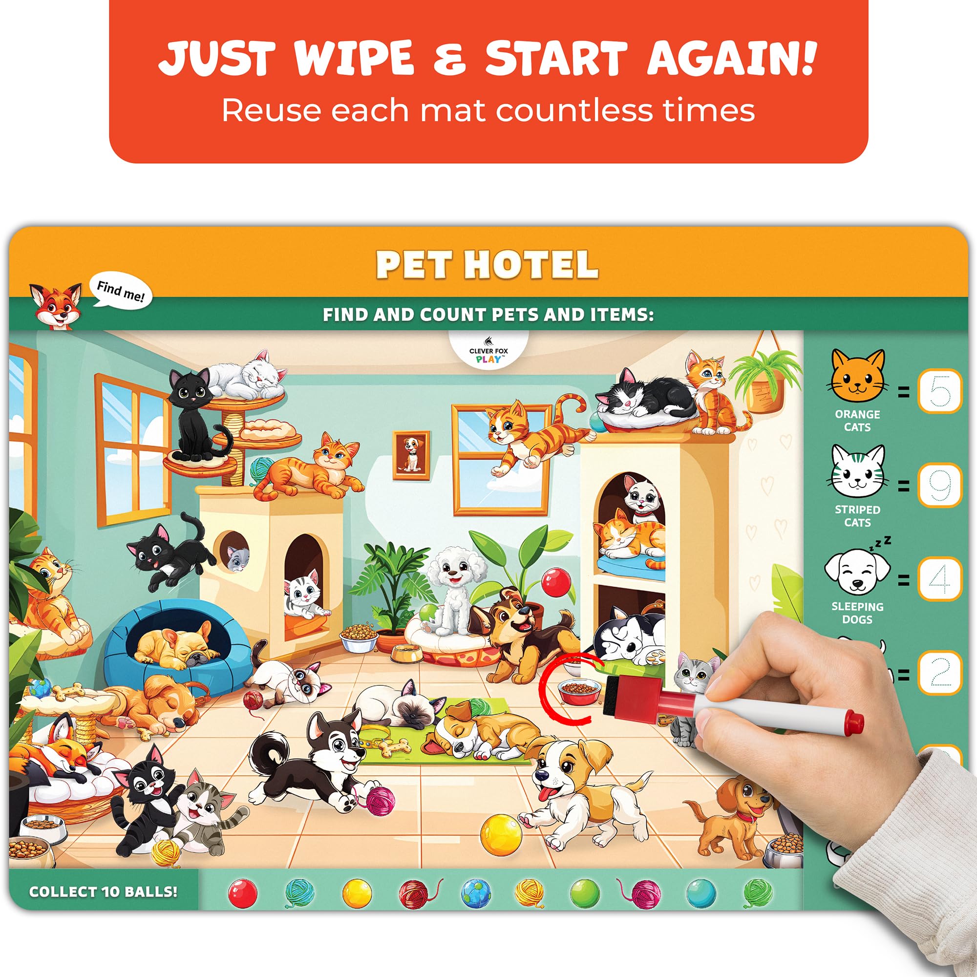 Clever Fox Play planets and numbers mats, inviting exploration and early math practice.