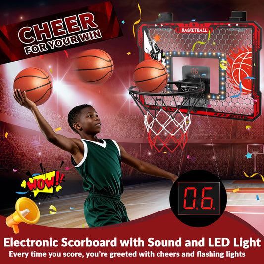 CL FUN indoor hoop with LED scoreboard highlights every successful shot