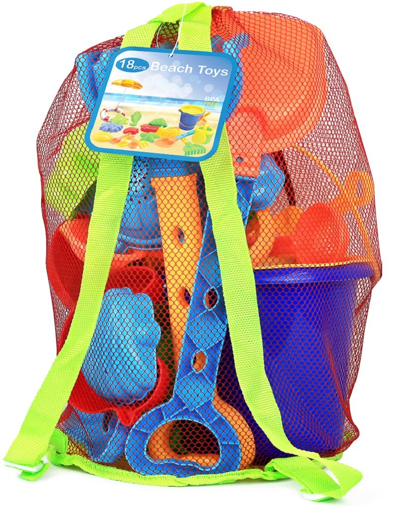 Click N' Play 18-piece bucket with sifter for organized sand play outdoors