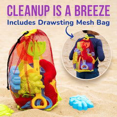 Click N' Play mesh storage bag keeps beach toys neatly together