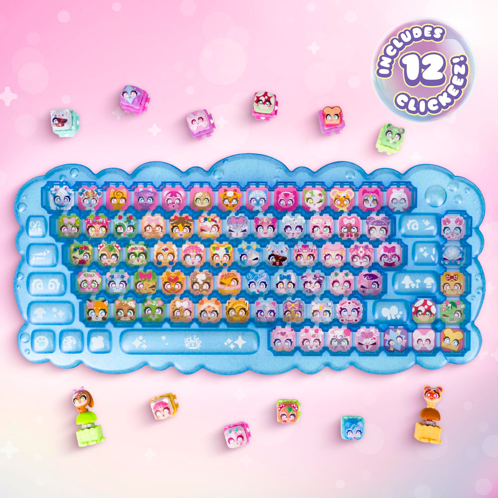 Clickeez 12 Bubble Pops arranged to show variety and collectible excitement with Clickeez brand